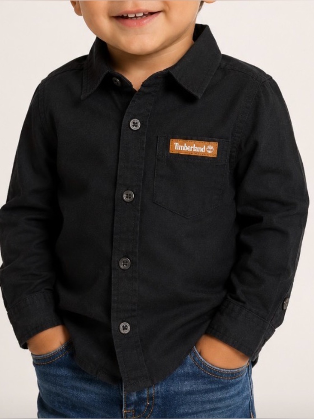 💥4/$20💥 Timberland Baby Toddler Kids' Black Button Down Shirt Size 24M